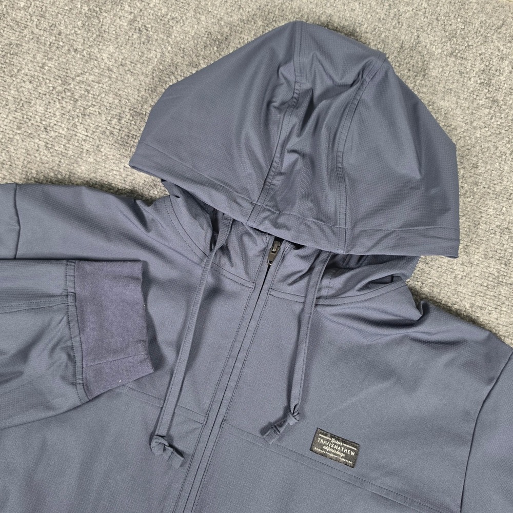 Travis Mathew Wanderlust Hoodie Mens XL Blue Full Zip Golf Jacket 1MAA183